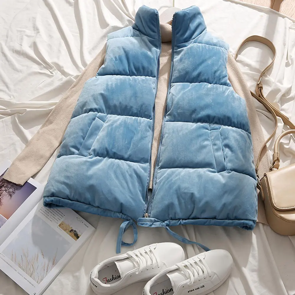 

Corduroy Vest Outwear Spring Winter Vest Thick Section Keep Warm Coat Korean Style Solid Sleeveless Waistcoat Women's Clothing