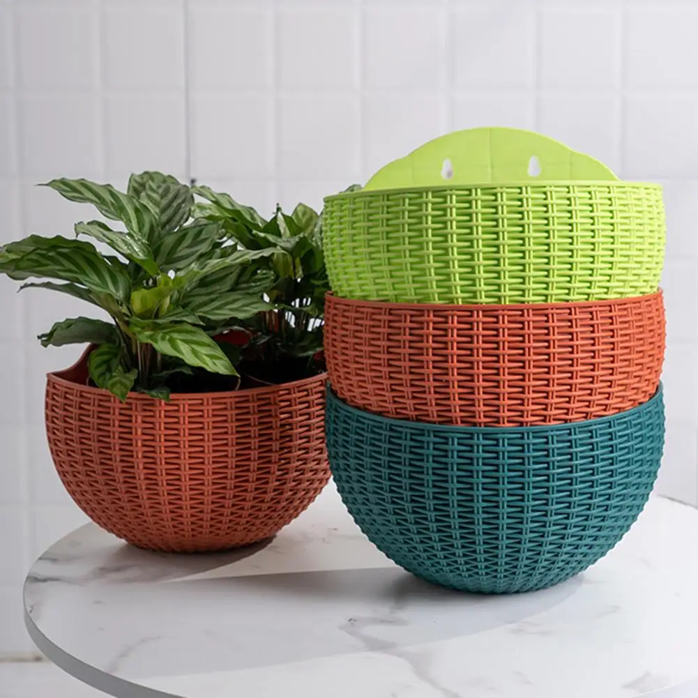 Flower Pot Wall-mounted Plastic Wall Hanging Basket for Outdoor Garden Balcony Planter Bucket Home Decor