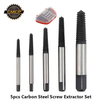 

Free Shipping 5pcs Carbon Steel Screw Extractor Drill Bit Set Broken Bolt Extractor Remover Easy Out Damage Screwdriver Set