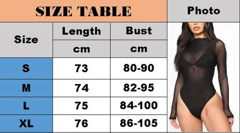 Women Long Sleeve Bodysuit SeeThrough Bodycon Jumpsuit Romper Leotard Top Blouse Solid Casual Basic