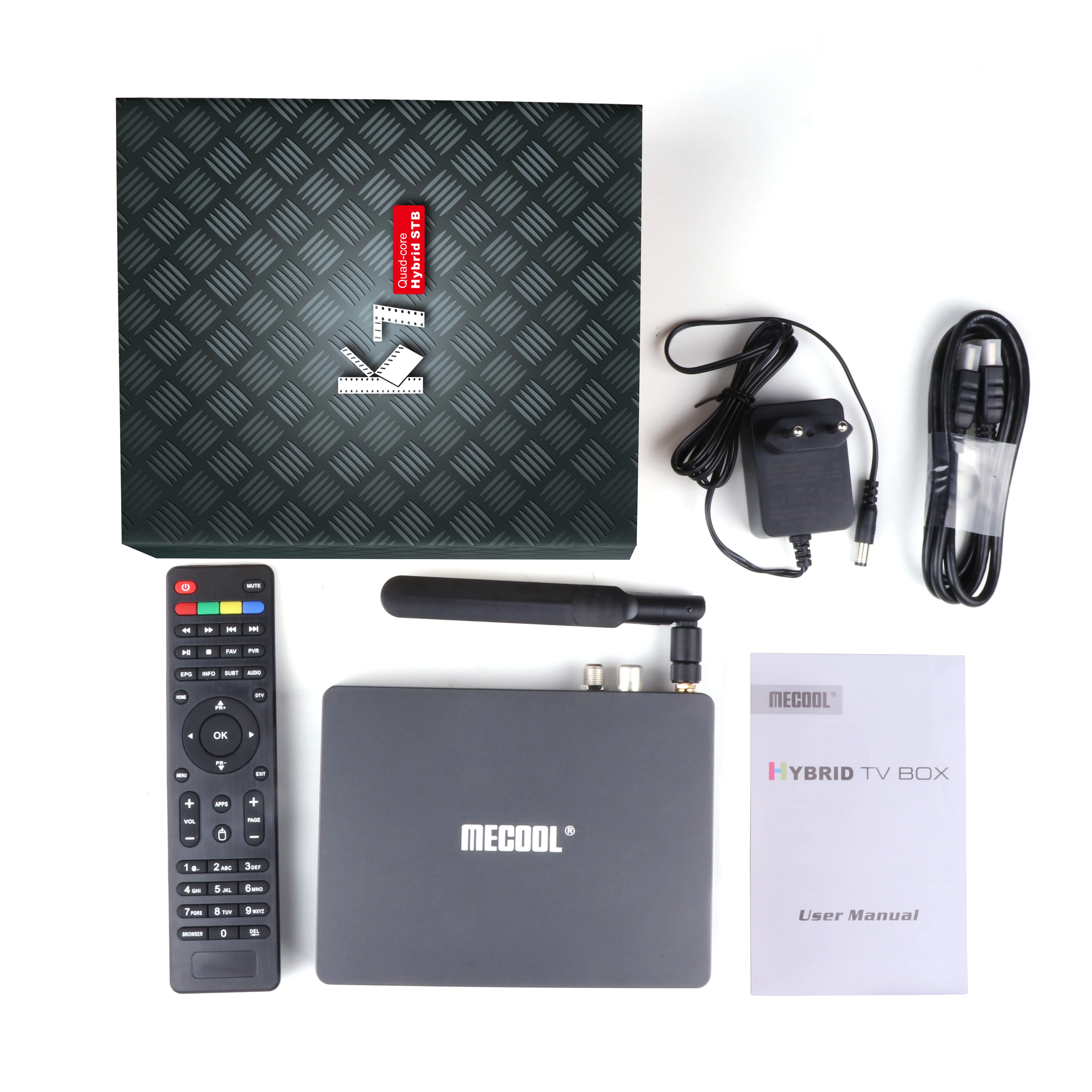 MECOOL K7 ТВ Box Android 9,0 Amlogic S905X2, 4 ГБ, 64 ГБ, DVB-S2 DVB-T2 DVB-C Гибридный ТВ коробка 2,4 г/5G Wi-Fi USB 3,0 4K смарт-медиа-плеер
