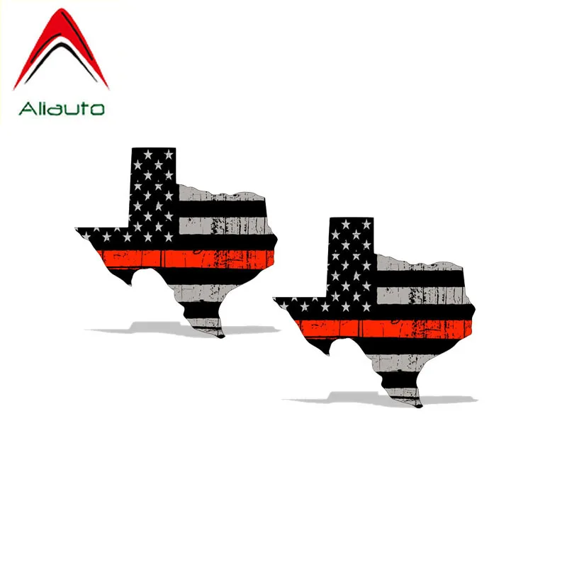 Aliauto 2 X забавная Автомобильная наклейка Matter Texas Subdued Американский Красный ПВХ для