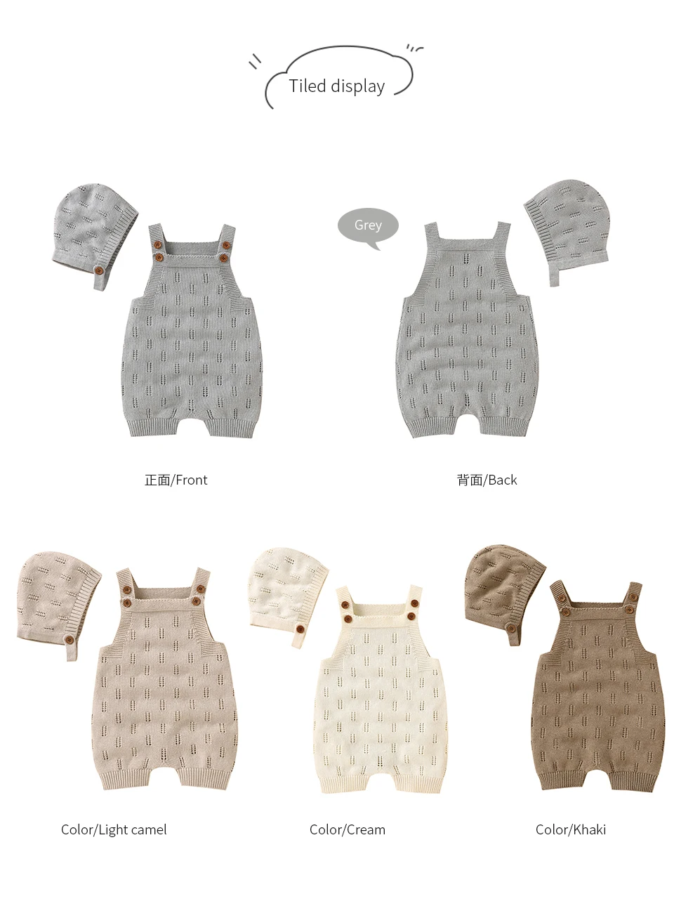 Baby Bodysuits cheap Newborn Baby Rompers Hats Clothes Sets Autumn Winter Solid Knitted Infants Kids Boy Girl Sweaters Jumpsuits Outfits 2pc Knitwear Cotton baby suit