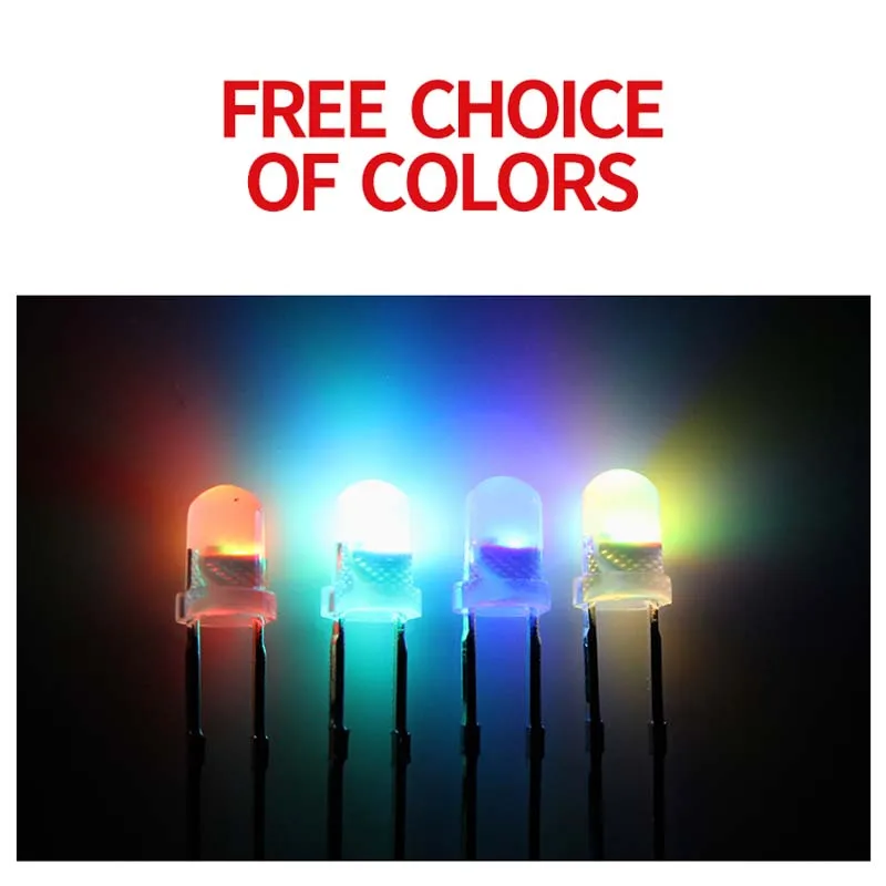 1000 шт 3 мм круглый fogge RGB семь цветов Быстрая и медленная вспышка самовспышка