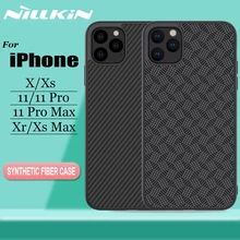 Nillkin for iPhone 11 Pro Max X Xr Xs Case Cover Aramid Carbon Fiber Hard PC Plastic Back