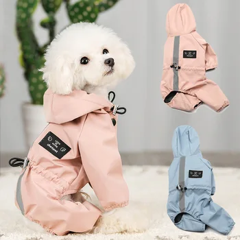 

Reflective Dog Raincoat Waterproof Dog Clothes Jacket Puppy Chihuahua Jumpsuit Costume Small Medium Dogs Rain Coat Hooded Jacket