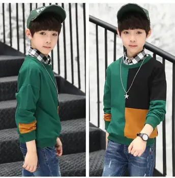 

Children's clothes baby boy's sweater new warm bottoming knitted sweater casual color matching sweater baby boy clothes