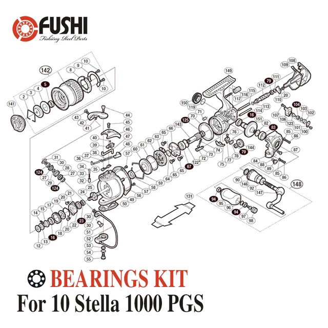 Fishing Reel Stainless Steel Ball Bearings Kit For Shimano 10 Stella 1000S  / 1000PGS / 02425 / 02426 Spinning reels Bearing Kits - AliExpress