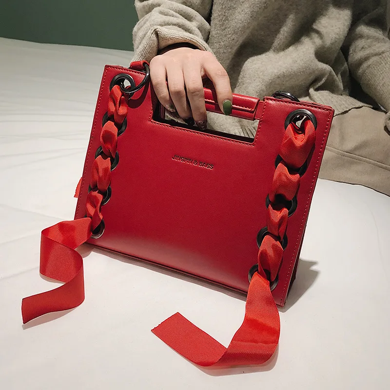 

YL Luxury Handbag 2020 Fashion High Quality PU Leather Women's Designer Handbag Ribbon Tote bag Leisure Shoulder Messenger Bags