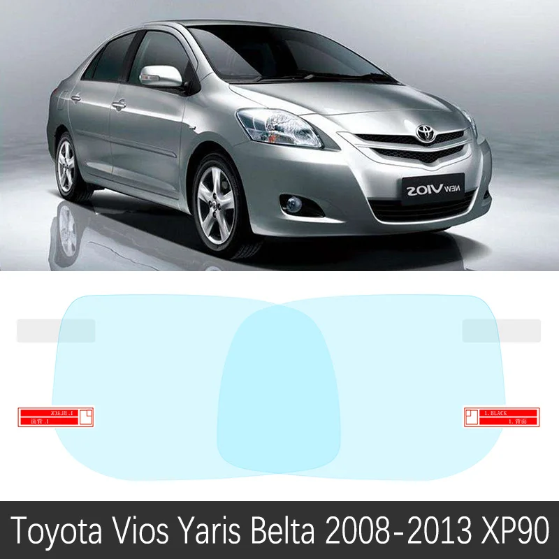 Vios Yaris 2008-2013 Полное покрытие Защитная пленка для Toyota Vios Yaris Belta Soluna xp40 xp90 xp150 2002~ автомобиля зеркало заднего вида непромокаемые противотуманные - Название цвета: Vios Yaris 2008-2013