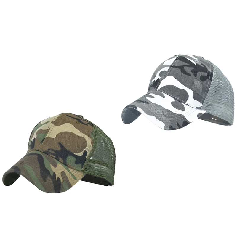 Открытый сетки кепки для пробежек мужские бейсболки с камуфляжным рисунком летняя шляпа мужская армейская кепка регулируемая хип хоп папа шляпа