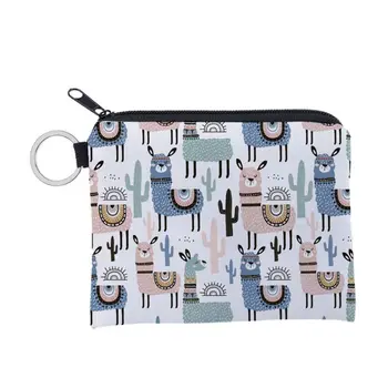 

Unisex Cartoon Alpaca Pattern Coin Card Key Ring Wallet Pouch Mini Purse Zipper Small Change Bag