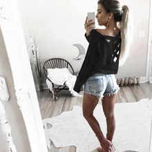 ^#Cheap Sexy Fashion Bandage Casual Women Tops Long sleeve Round collar crisscross strap on back stitching top for Vacation Dating D35 ^#Cheap Sexy Fashion Bandage Casual Women Tops Long sleeve Round collar crisscross strap on back stitching top for Vacation Dating D35