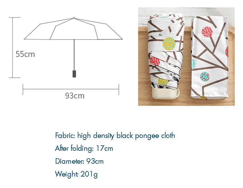 Свежая печать узор компактный трав зонтик Карманный складной Солнечный дождь зонтик с ровный руль легкие Зонты