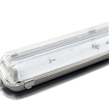 

Single Double T8 Waterproof Empty Fixture 2Ft 4Ft Clear Cover With Anti-Proof Holder And Install Clips 4pcs