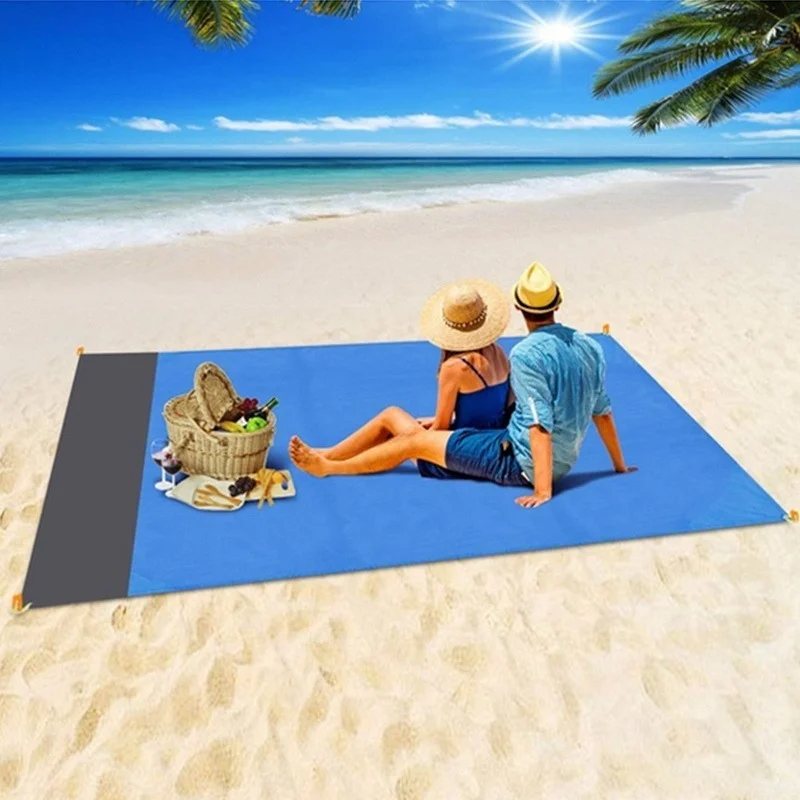 Waterproof Beach Mat Sand Free Blanket Camping Outdoor Picknick Tent Folding Cover Bedding Pocket Picnic 200x210cm Camping Chair 2