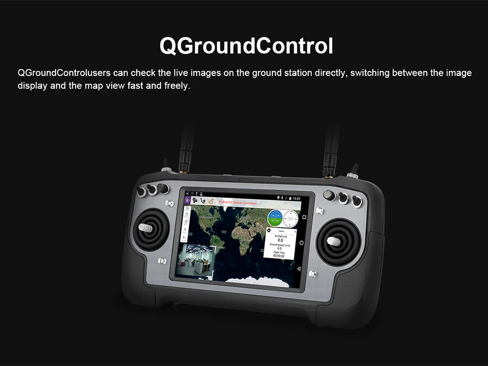 CUAV AK28 - Agriculture FPV Android Smart Remote Controller Radio Transmitter 7-Inch Screen for Spraying Drones 14CH 2.4G 2KM 12 CUAV AK28, QGroundControl users can check the live images on the ground station directly . switching between