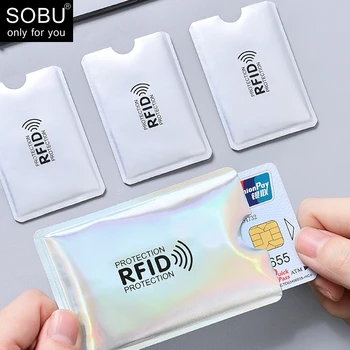 

Anti Rfid Wallet Blocking Reader Lock Bank Card Holder Id Bank Card Case Protection Aluminium Metal Smart Anti-theft Credit