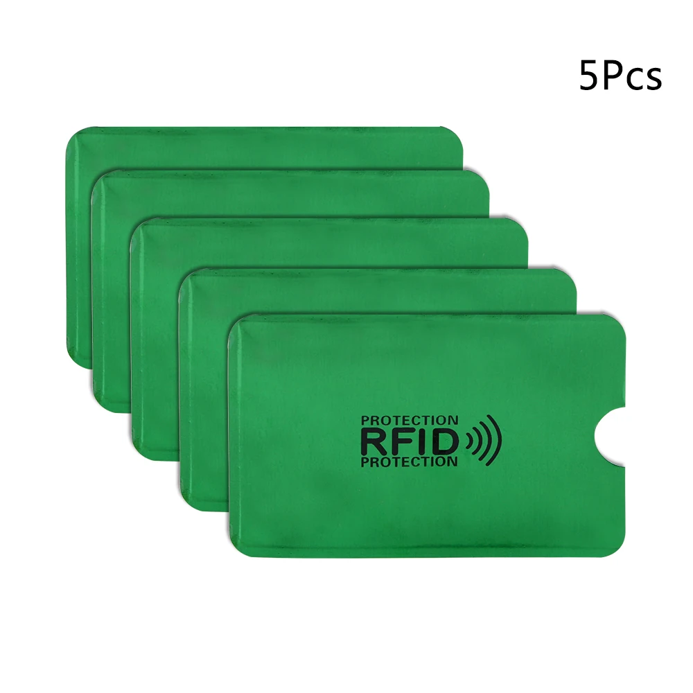 NICEYARD 9,1*6,3 см 5 шт. сумка для хранения Анти-rfid NFC протектор ID карты кредитной карты Алюминиевый Блокировка считыватель держатель для карт - Цвет: Зеленый