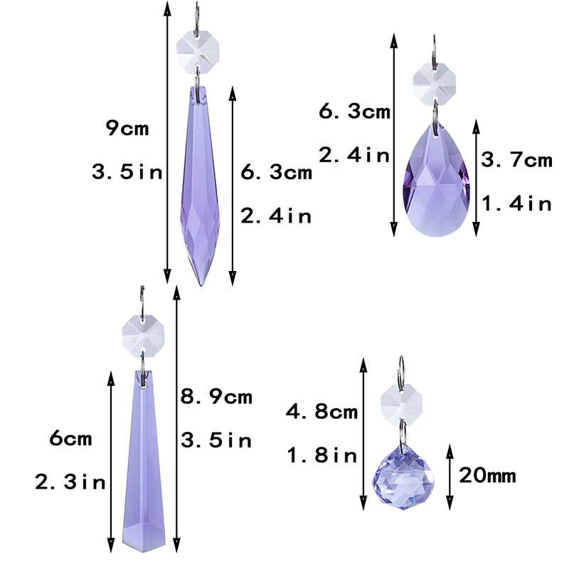 de cristal conjunto de prismas de icicle