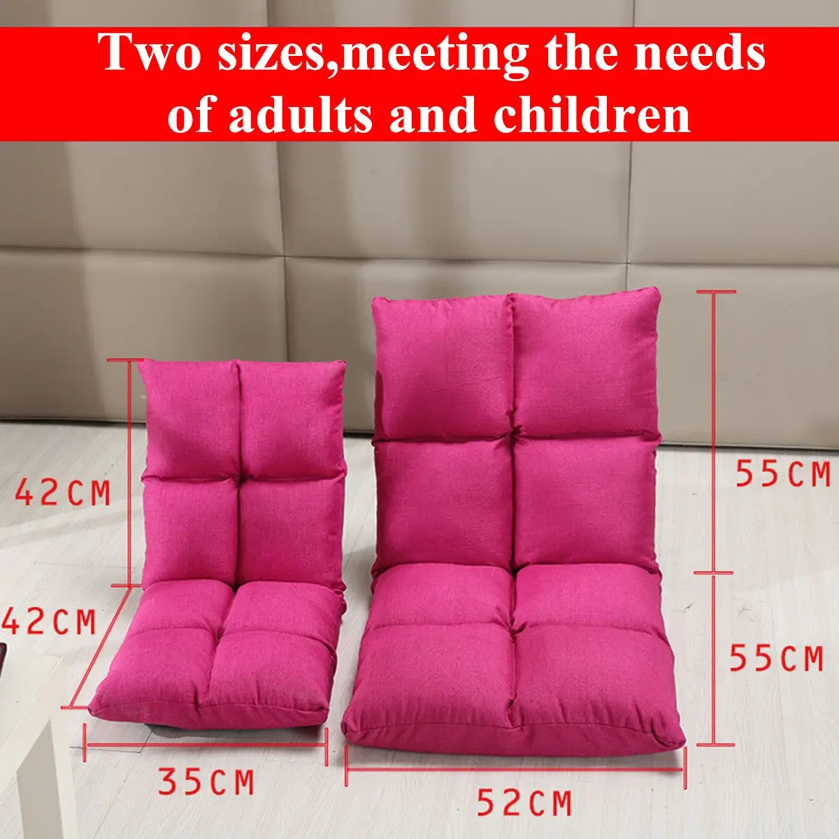  Large Small Lazy Sofa Tatami Bed Folding Back Single Bedroom Small Bed Room Balcony Net Red Chair P - 4000345928673