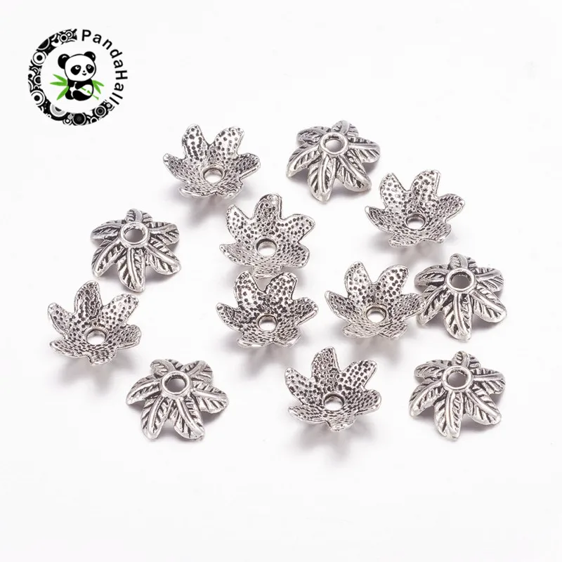 

pandahall 50 pcs Tibetan Style Alloy Flower Bead Caps for Jewelry Findings DIY Bracelet Necklace Making Antique Silver