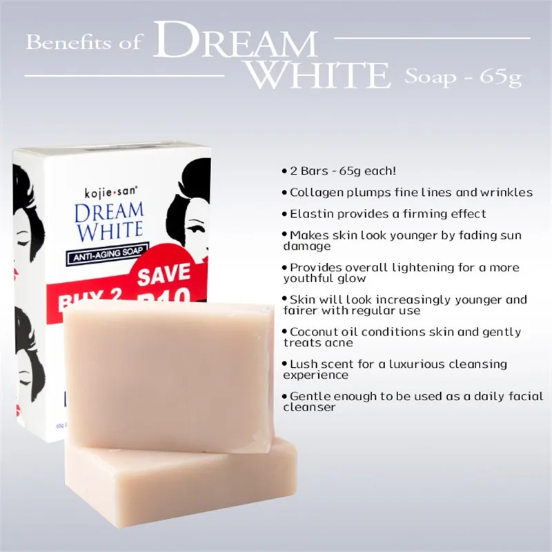 Kojie San Dream белое омолаживающее мыло Kojic кислотное Отбеливающее мыло ручной работы осветляющее мыло для кожи глубокое отбеливание осветляющее кожу