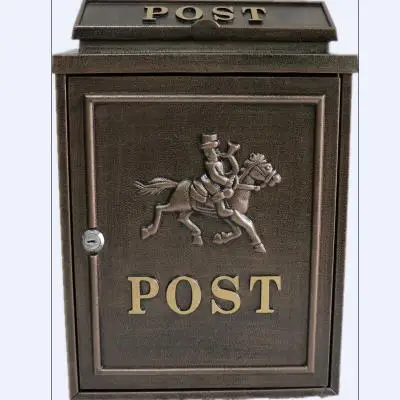 Алюминиевый почтовый ящик с замком, домашний винтажный почтовый ящик для газет, водонепроницаемый почтовый ящик для сада, пасторальный почтовый ящик в деревенском стиле - Цвет: MB-19-B