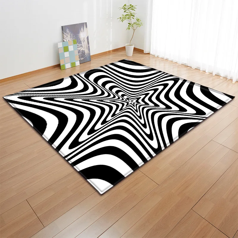 

Abstract Visual Black and White Art Carpet Living Room Mat Color Pattern bathroom rugs curtain bathroom mats and rugs