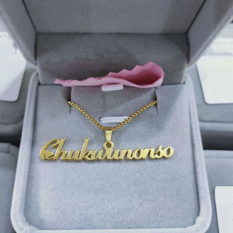 Moveable Pendant Box Chain Necklace 