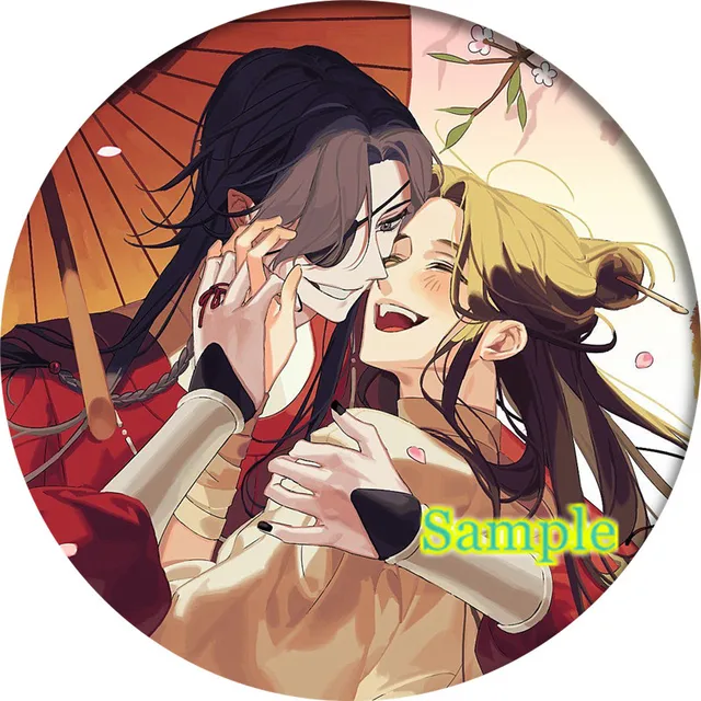 Cartoon tian guan ci fu Hua Cheng Xie Lian Cosplay Badge Brooch Pin Anime Accessories For Clothes Backpack Decoration gift 2