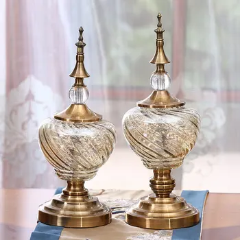 

Creative furnishings crafts European-style home accessories modern living room wine cabinet glass decorations