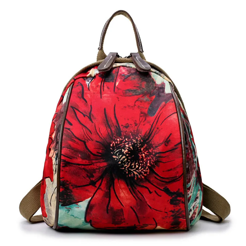 

2019 New Fashion Large-capacity Backpack National Wind Printing Travel Bag Waterproof Oxford Cloth Wild Casual Backpack
