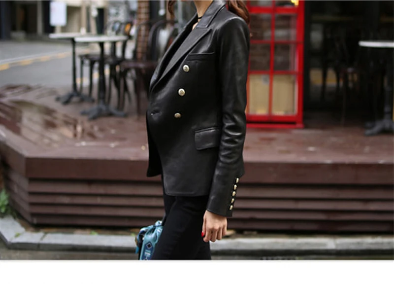 BGTEEVER High Street Женская куртка из искусственной кожи Модная двубортная тонкая куртка женская верхняя одежда из искусственной кожи зимнее пальто