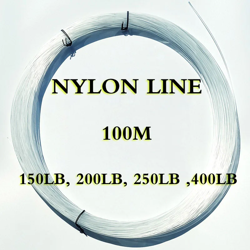 100m Heavy nylon leader line 150LB/200LB/250LG/400LB sea line super