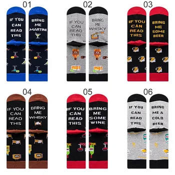 

1 Pair Funny Socks English Words "If You Can Read This Bring Me Whisky" Printed Women Men Valentine Socks