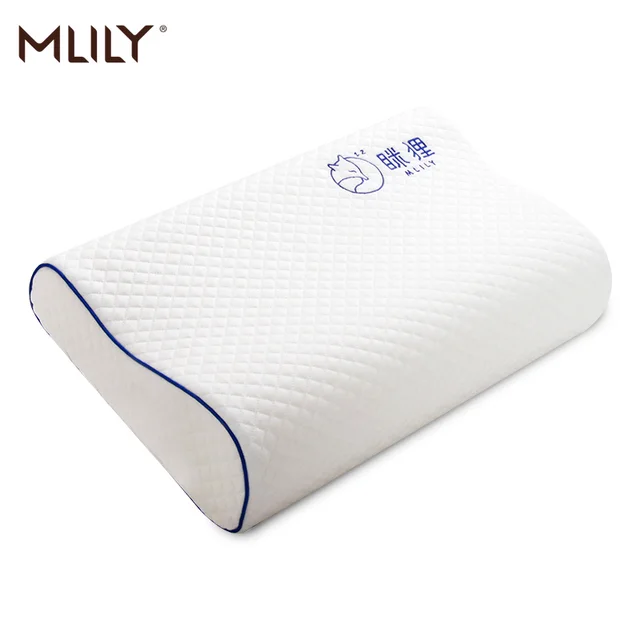 Mlily Memory Foam Bed Orthopedic Pillow for Neck Pain Sleeping with Embroidered Pillowcase 60*30cm 1