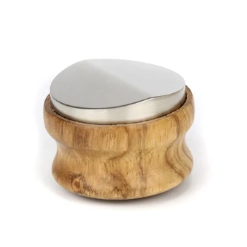

Coffee Distributor Espresso Tamper 58mm Stainless Steel Coffee Tamper Base with Wooden Handle Coffee Leveler Tool P7Ding