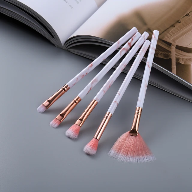 FLD 5/15Pcs Makeup Brushes Tool Set Cosmetic Powder Eye Shadow Foundation Blush Blending Beauty Make Up Brush Maquiagem Eye 5pcs pink
