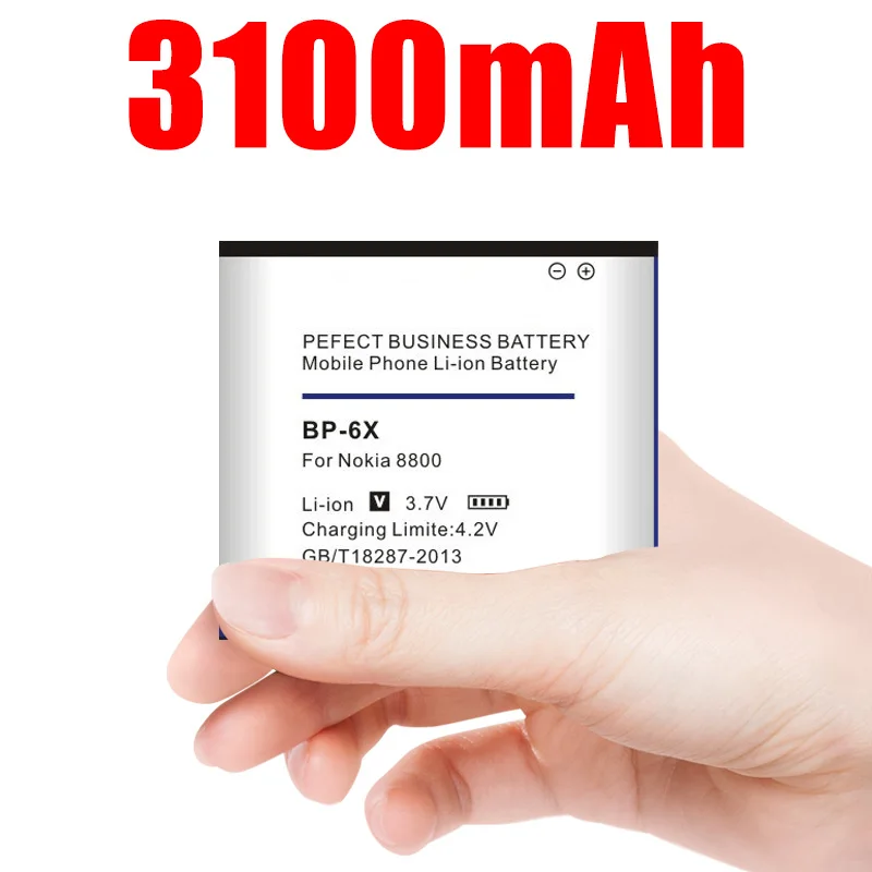 3100mAh BP-6X литий-ионный аккумулятор для телефона Nokia 8800 8860 8800 Sirocco N73i