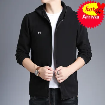

Fashion 2020 New Wind Breaker Jackets Mens Hooded Autumn Winter Trend Overcoat Fleece Jacket Casual Coat Mens Clothing