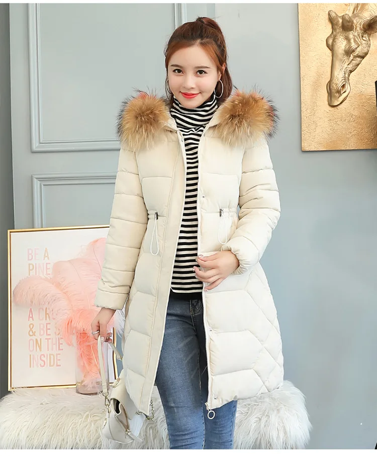 Одежда на Хлопчатобумажной Подкладке, женская одежда средней длины в Корейском стиле, зима, стиль, приталенное плотное приталенное хлопковое пальто Co