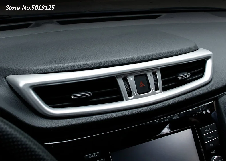 Silver Автомобиль центральный кондиционер Выход предупреждающие наклейки лампа выход украшение Блестки для Nissan Qashqai J11 - Цвет: Silver