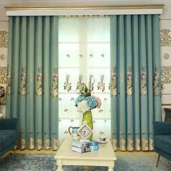 

European and American Style Royal Gold Luxury curtains for Living Room window curtain Bedroom Window curtain kitchen/Hotel
