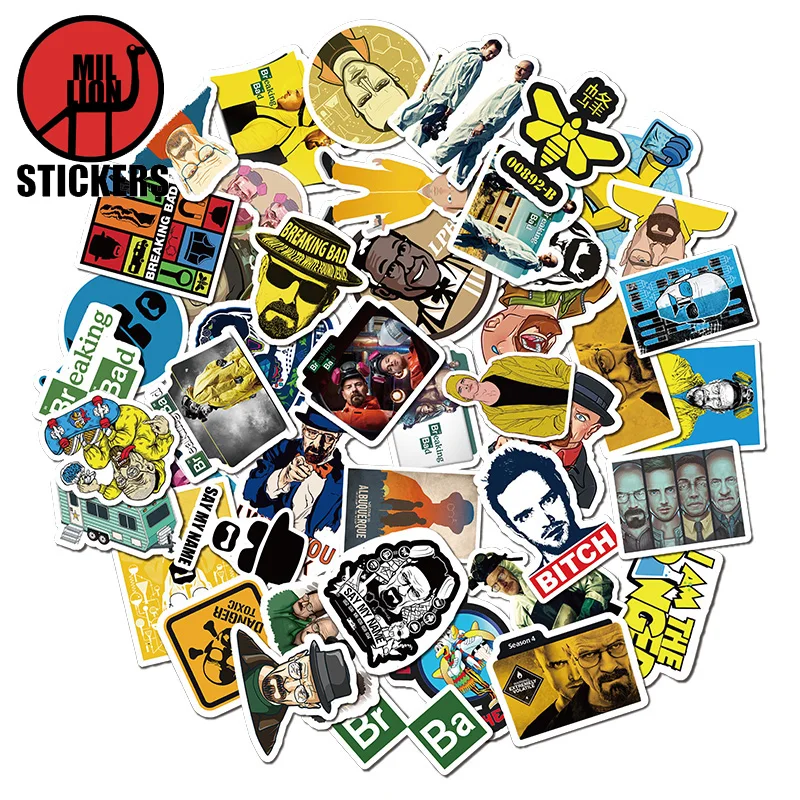 

25/50 PCS No Repeat Breaking Bad Tv Drama Waterproof Sticker Bomb For Laptop Helmet Storage Box Phone Wall Stickers Decals