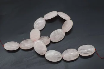 

loose beads pink rose quartz flat 20*30mm for making jewelry necklace 15inch FPPJ wholesale