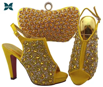 

2019 Newest and Hot Selling Nigerian Shoes and Matching Bags Set women Italian design Shoes with Matching Bag Set