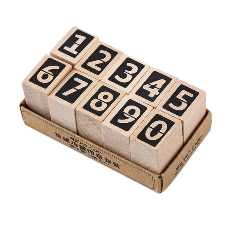 C 1 комплект DIY номер Неделя Месяц деревянные и резиновые штампы узор дерево для письма для Скрапбукинг штамп деревянные украшения - Цвет: C