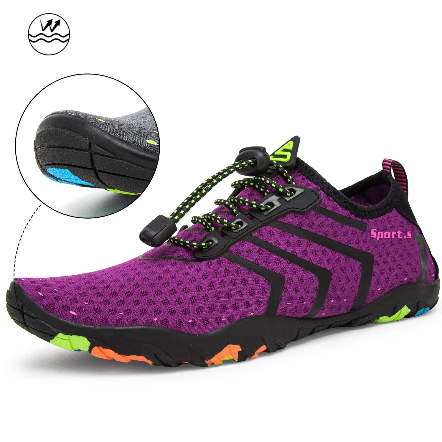 927purple aqua shoes Летняя обувь для воды; Мужская обувь для плавания; пляжные сандалии; Мужская быстросохнущая река море; тапочки для дайвинга; носки для купания; мужские кроссовки - Цвет: 927purple aqua shoes