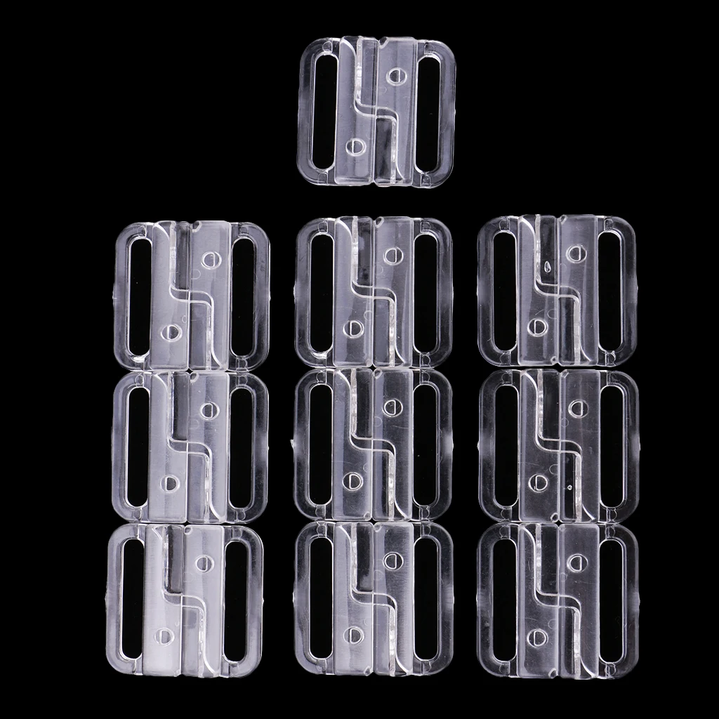 10 Sets Fashion Webbing Bra Buckles Plastic Bra Clip Strap Holders for Sewing